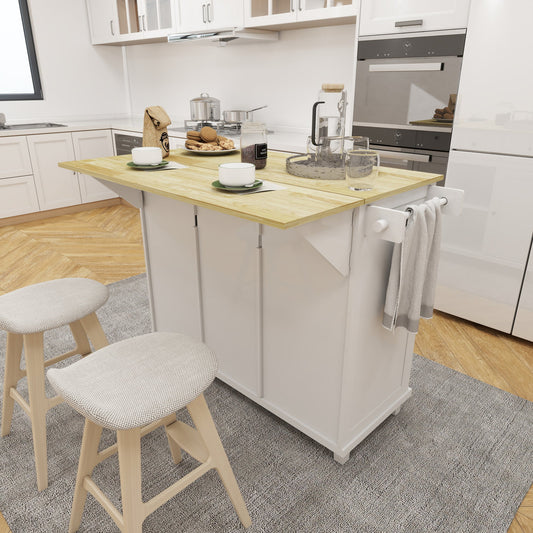 Space-Saving Kitchen Cart: Drop Leaf Design for Added Convenience