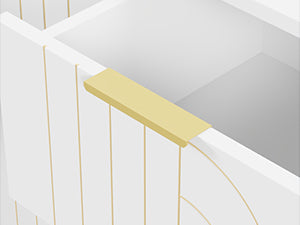 6-Drawer Dresser for Bedroom Wide Chest of Drawers with Gold Line Carving Design, White Dresser TV Stand, Closet Side Table for Bedroom, Living Room, Hallway